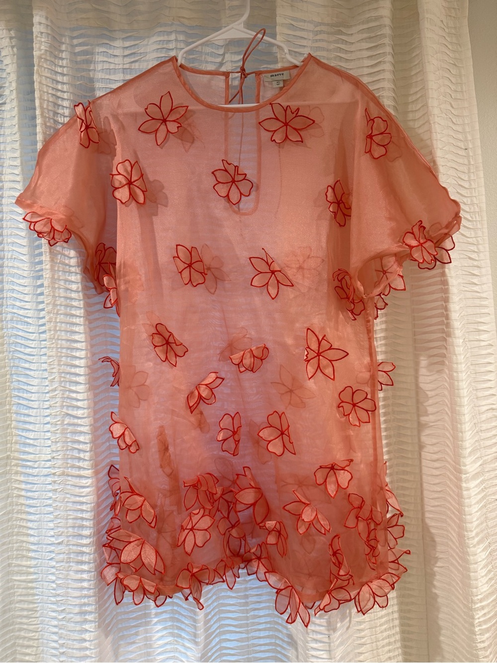 Sheer coral Flower dress